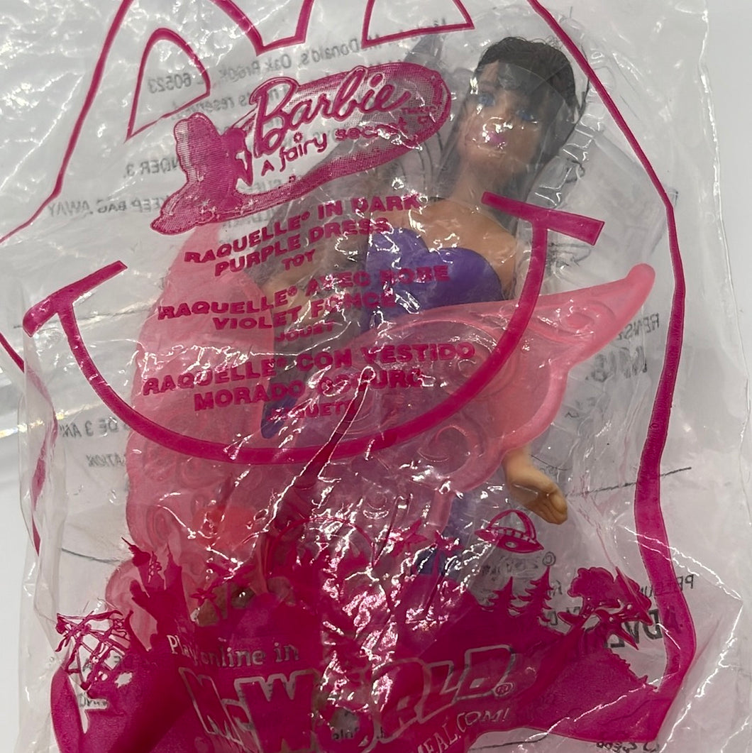 McDonald's 2011 Barbie Secret Fairy Raquelle doll Dark Purple Dress Toy #2