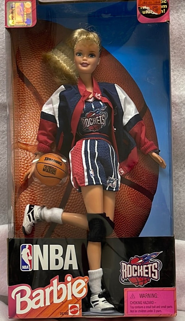 Mattel 1998 NBA Barbie Houston Rockets Basketball Team Uniform Doll #20700