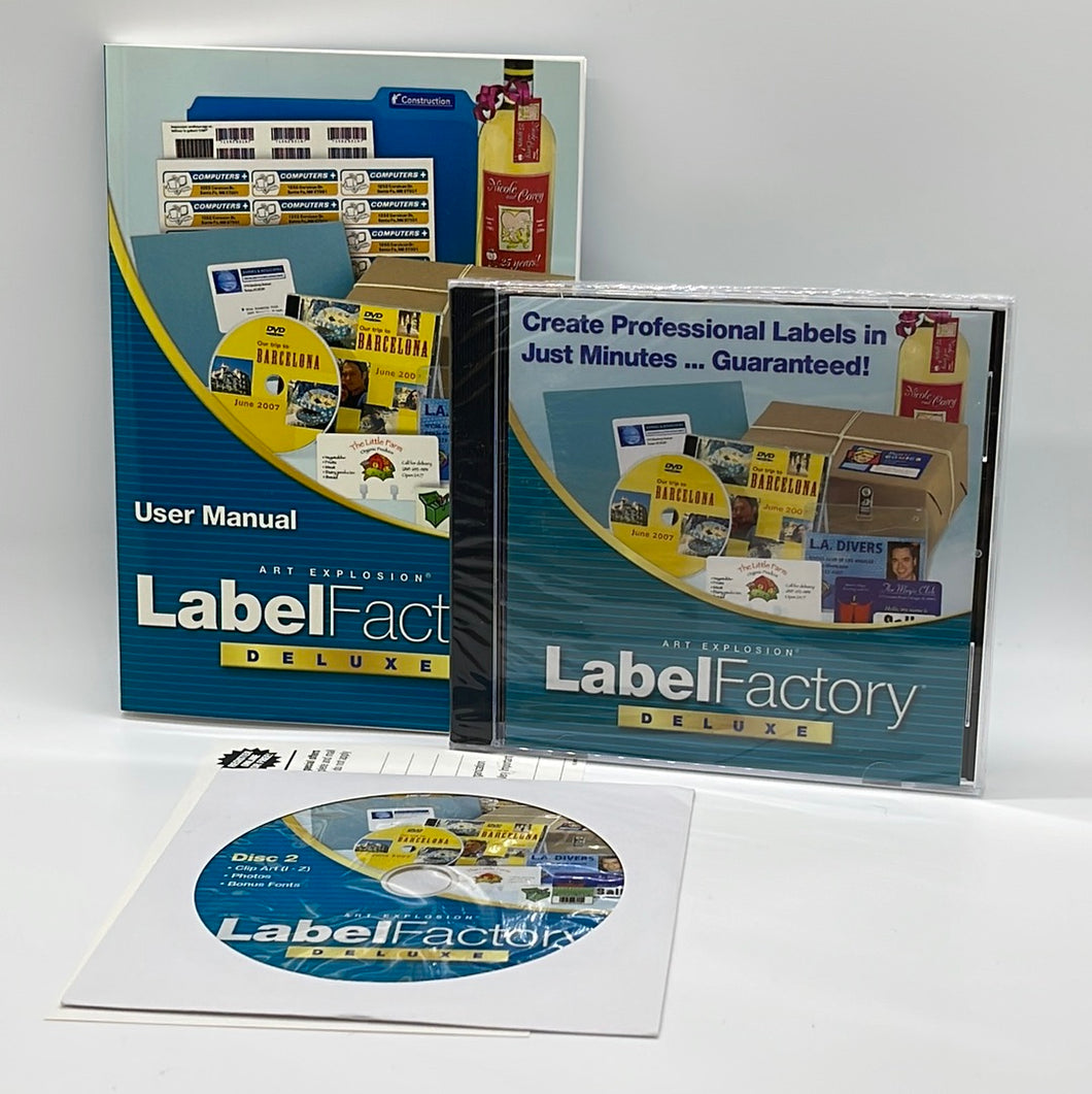 Label Factory Deluxe Software by Art Explosion LDW-CD-SUB 15273 Label Maker