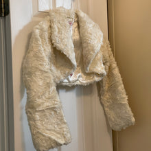 Load image into Gallery viewer, American Girl Faux Fur Cream Beige Fancy Shrug Short Jacket For Girls
