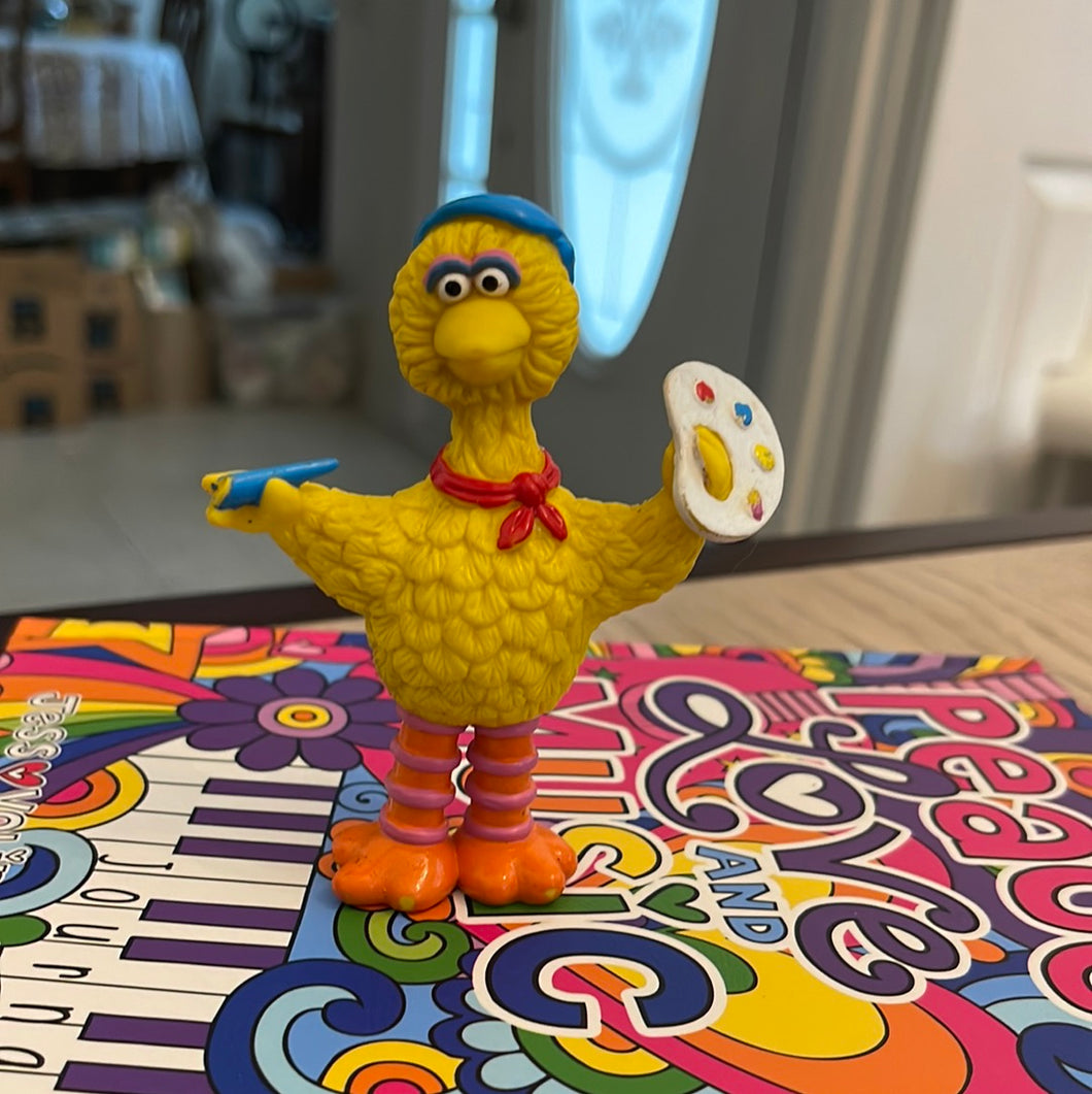 Applause Sesame Street Big Bird Pvc Figure - Artist Painter (Pre-owned)