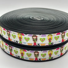 Load image into Gallery viewer, Hippie Girls Love Peace 60&#39;s  7/8&quot; Ribbon 3 yards
