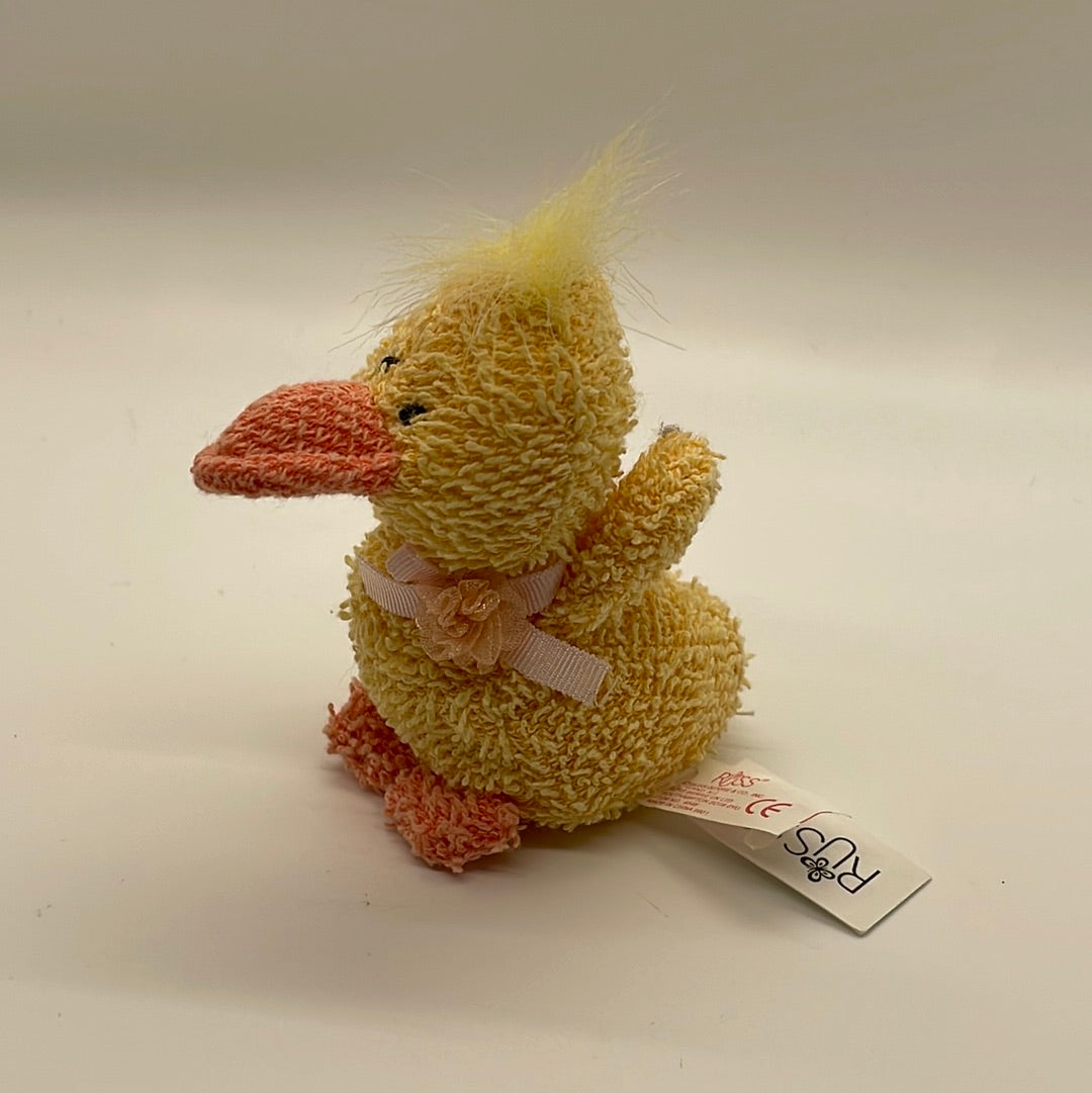 Russ Berrie Home Buddies Yellow Terry Cloth Mini Duck Stuffed