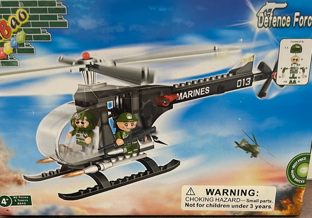 BanBao Defence Force M2 Helicopter Toy Building Set, 90-Piece #8243