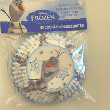 Load image into Gallery viewer, Wilton Disney Frozen Olaf Cupcake Liner Baking Cups Blue White (Pack of 50)

