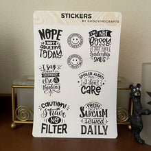 Load image into Gallery viewer, Matte Stickers Sheet - Sarcasm - 001
