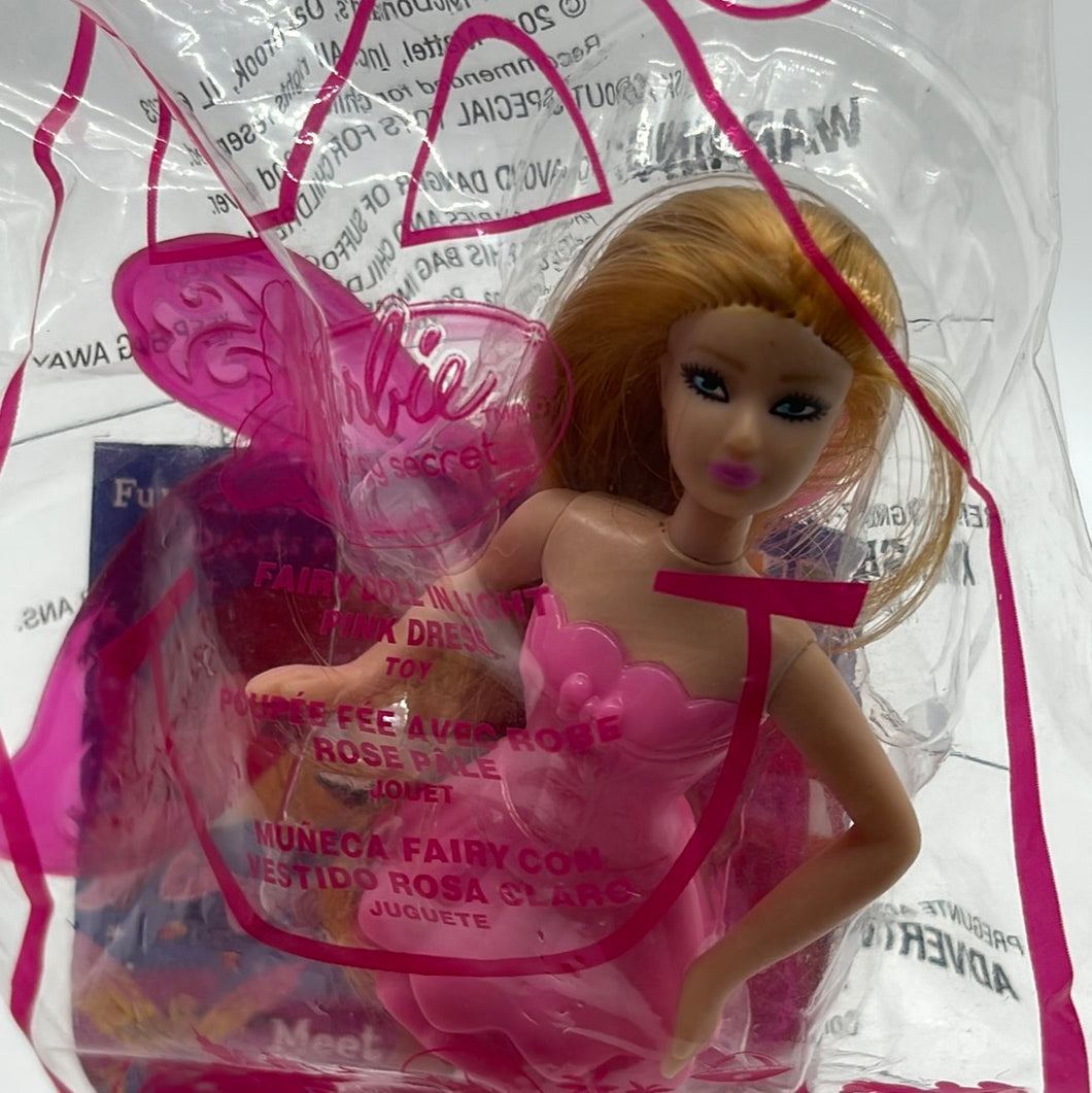 McDonald's 2011 Barbie A Fairy Secret Fairy doll Light Pink Dress Toy #6