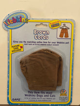 Load image into Gallery viewer, Webkinz Plush Pet Animal Clothing Brown Cords Pants By Ganz Web000306

