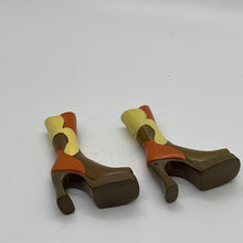 Load image into Gallery viewer, Bratz Feet Multicolor High Heel Boots Orange Yellow Brown (Pre-owned)
