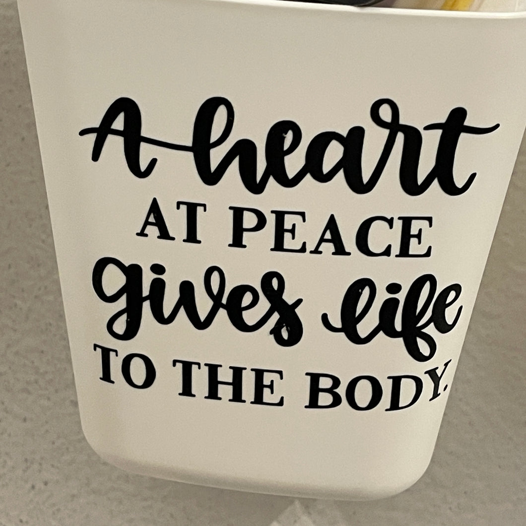 A Heart at Peace Give Life to the Body Vinyl Decal for Crafters 3.4