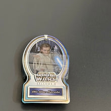 Load image into Gallery viewer, Star Wars 2002 Metal Tag Obi-Wan Episode II Attack of the Clones Backpack Clip Keychain
