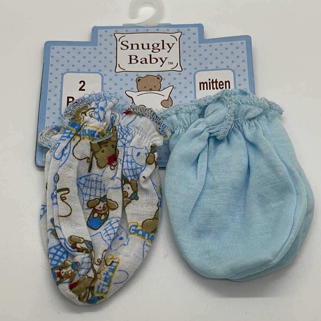 Snugly Baby Mitten set Lightweight Blue 2-Pack IDM Group