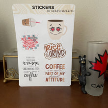 Load image into Gallery viewer, Matte Stickers Sheet - Coffee Lovers - 001
