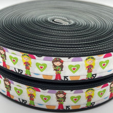 Load image into Gallery viewer, Hippie Girls Love Peace 60&#39;s  7/8&quot; Ribbon 3 yards

