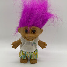 Load image into Gallery viewer, Vintage 4” Russ Troll Doll Punk Fushia Hair with clothes (pre-owned)
