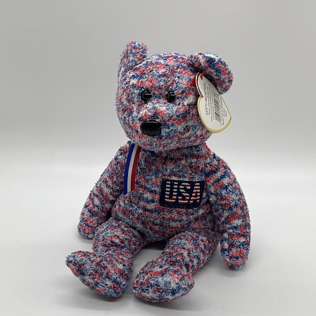 Ty 2000 Beanie Baby USA the American Patriotic Bear (Retired)