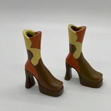 Load image into Gallery viewer, Bratz Feet Multicolor High Heel Boots Orange Yellow Brown (Pre-owned)

