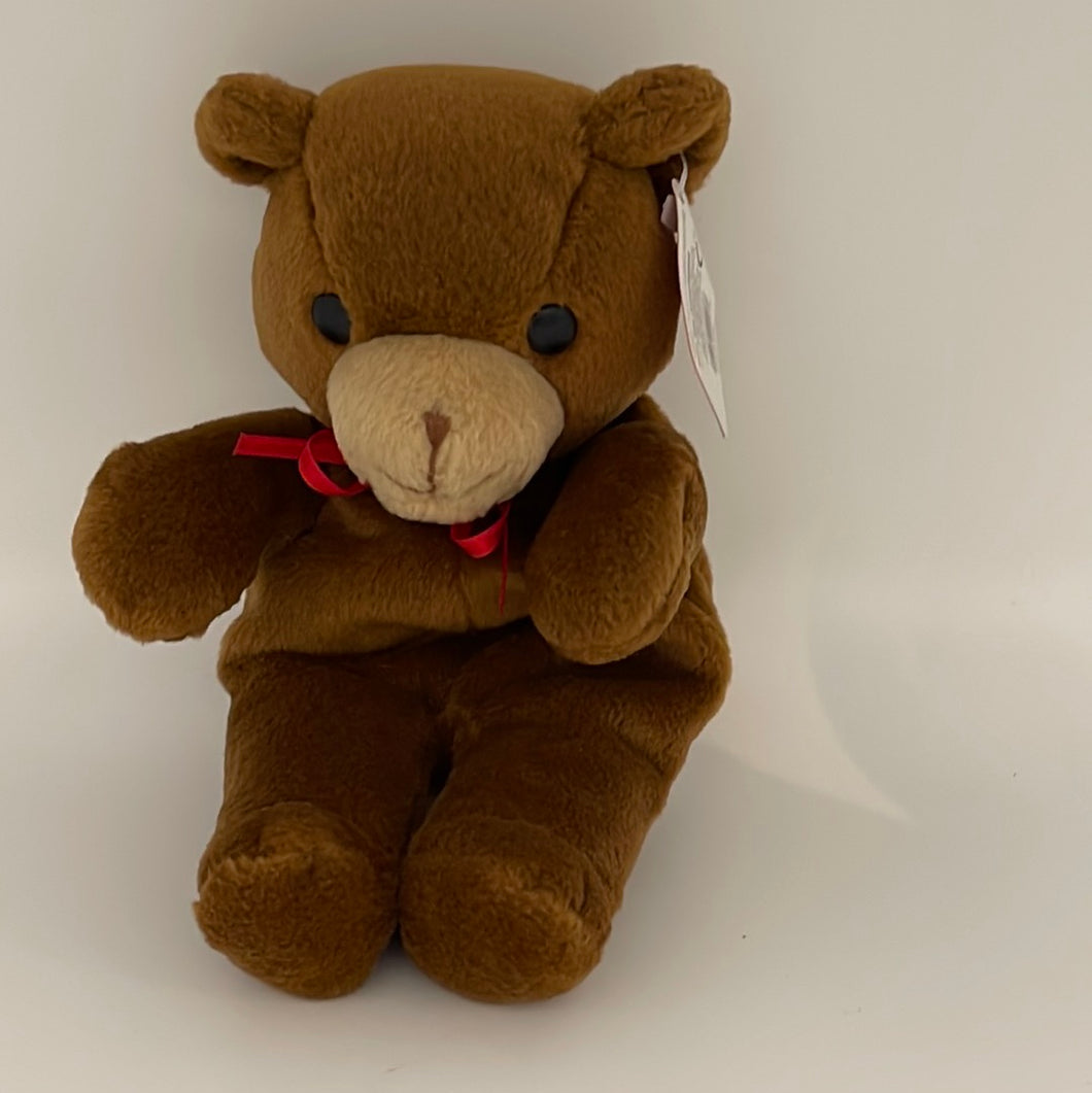 Gotta Getta Gund Half Pint Brown Teddy Bear Red Bow Bean Bag Bear #9048 (Pre-owned)