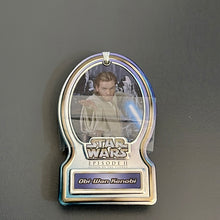 Load image into Gallery viewer, Star Wars 2002 Metal Tag Obi-Wan Episode II Attack of the Clones Backpack Clip Keychain

