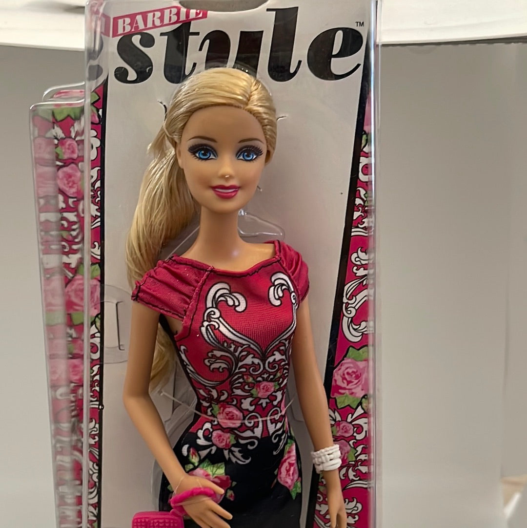 Barbie Style Doll Rose Print