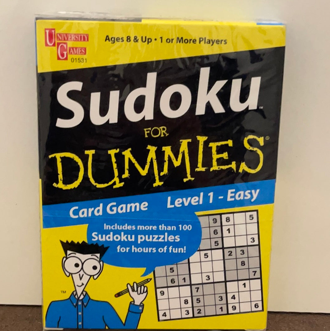 University Games 2006 Sudoku For Dummies Card Game Levels 1 Easy