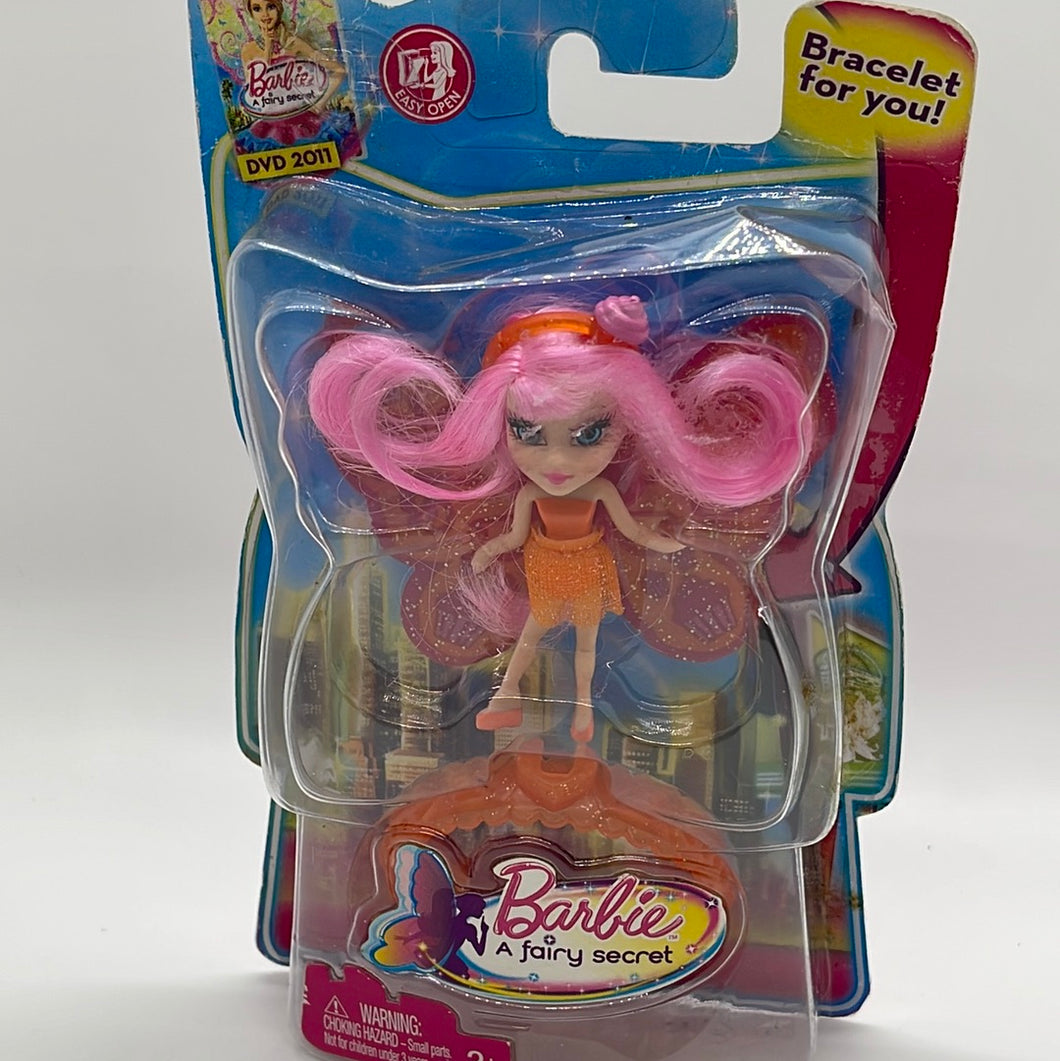 Mattel 2010 Barbie A Fairy Secret Pink Hair Doll with Bracelet Mini Doll