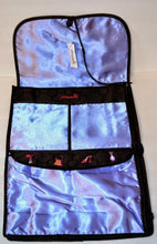 Load image into Gallery viewer, Week end Get-a-Way Black Lingerie Travel Bag Lavender Lined Cosmetic images Front

