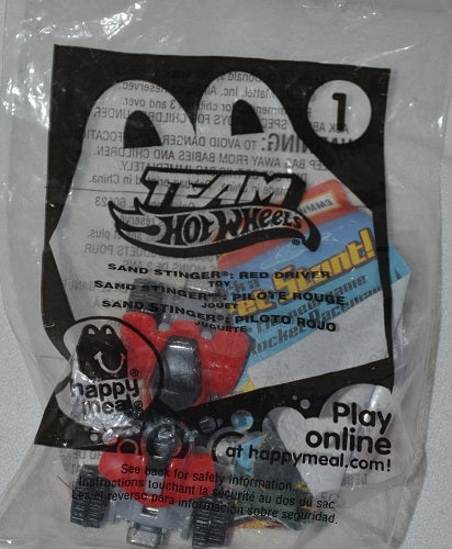 McDonalds 2012 Team Hot Wheels Sand Stinger Red Driver Toy #1