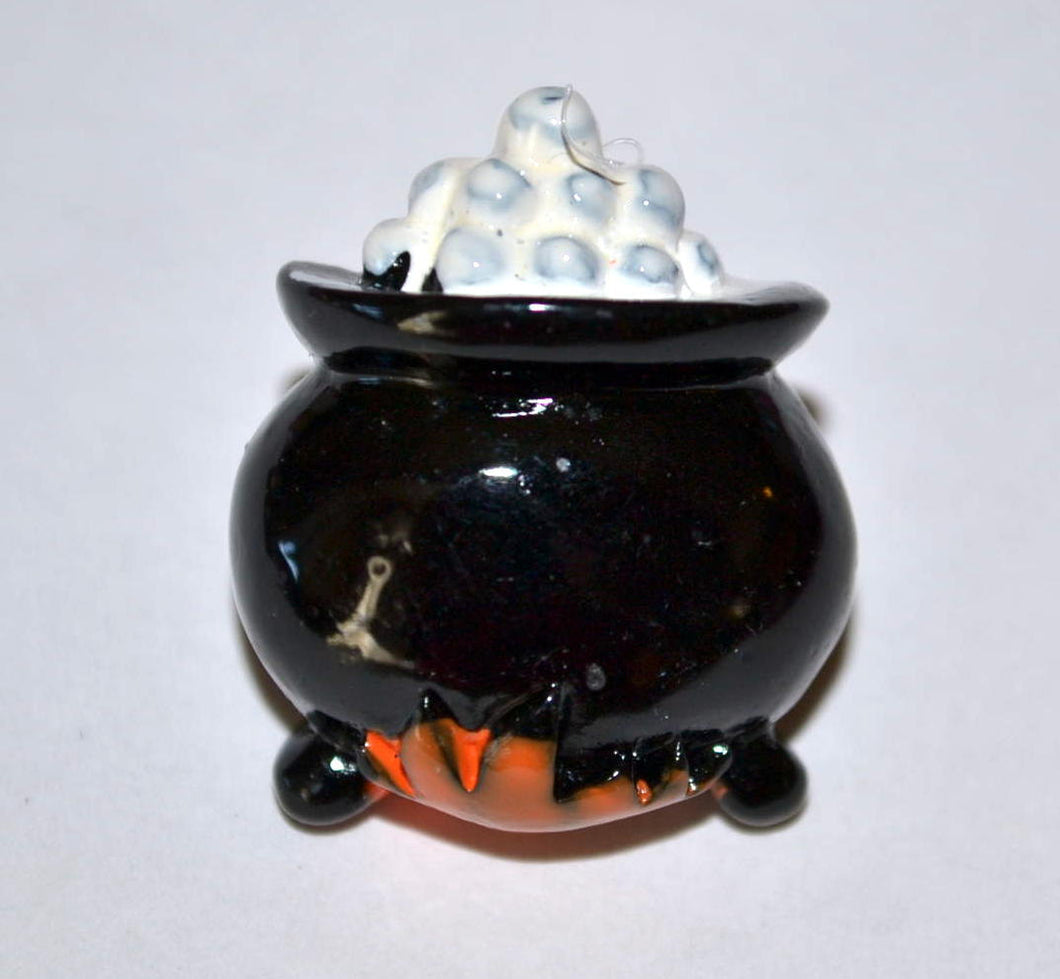 Halloween Bubbling Black Cauldron Pot Resin Cabochon Lapel Pin Brooch