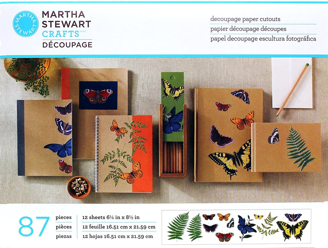 Decoupage Butterfly & Fern Paper Cutouts (87-Pieces)
