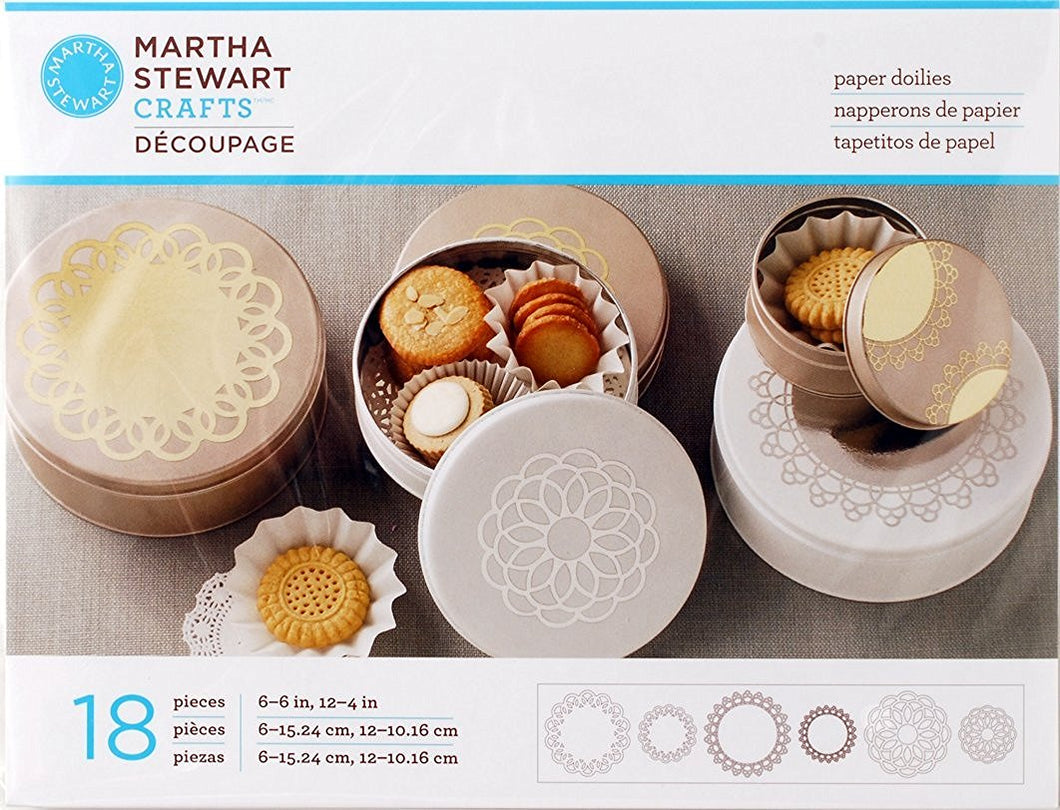 Martha Stewart Crafts Decoupage Paper Doilies, 33308 Metallic (18-Piece)