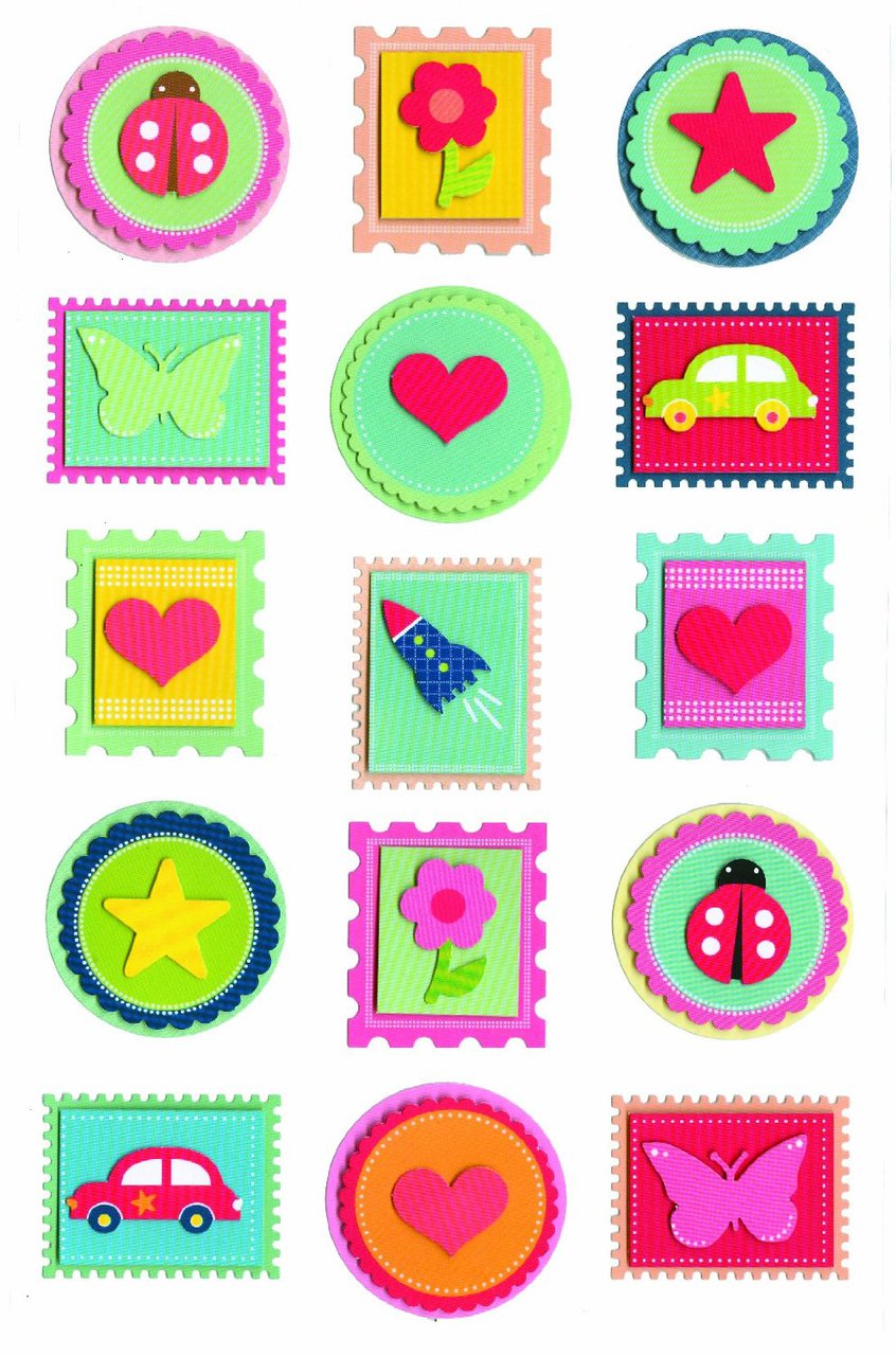 Martha Stewart Crafts Stickers, Bright Stamp - 15pcs Set