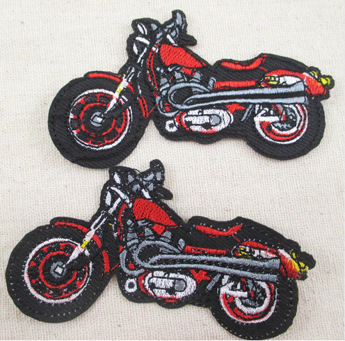 Motorcycle Cycle Hippie Embroidered Iron on Patch Applique 3.75