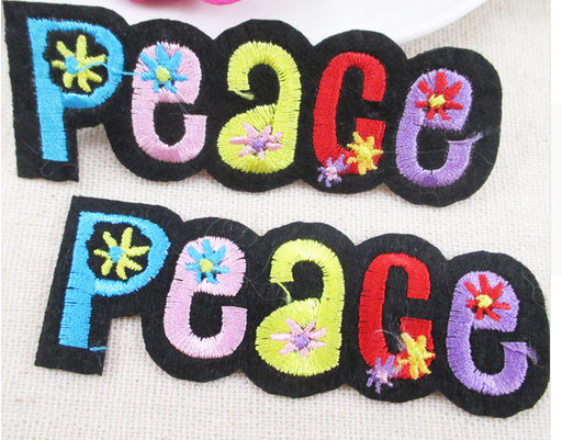 Peace Multicolor Floral Hippie Embroidered Iron on Patch Applique 3.0