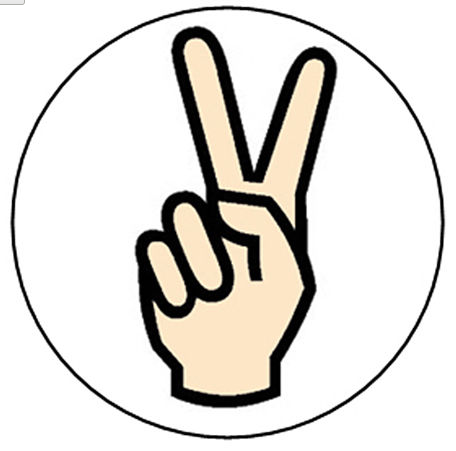 Retro Flashback - Peace Sign Hand Gesture Sign Pin Button (1 inch)