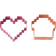 Load image into Gallery viewer, Wilton Metal Pixel Cakes  Cookie Cutter Set (2 Cutters)

