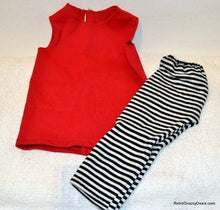 Load image into Gallery viewer, Madame Alexander 18&quot; Rainy Day Red Raincoat Top &amp; Black Striped Pants (pre-owned)

