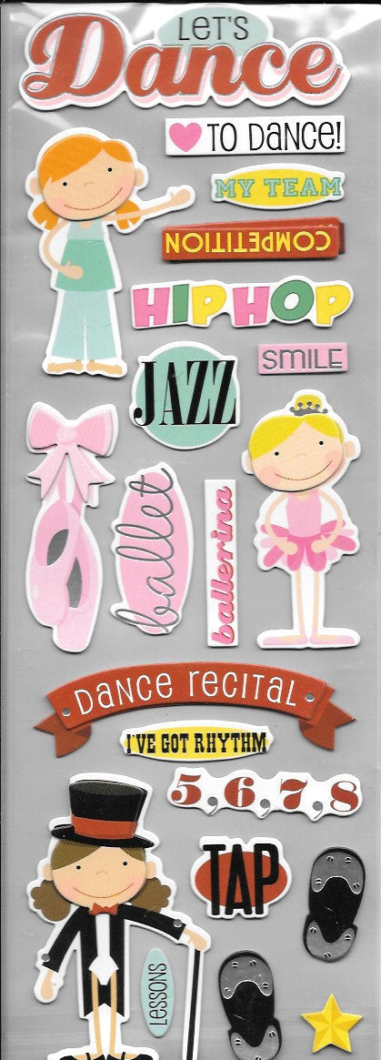 Recollections Chipboard Stickers Lets Dance