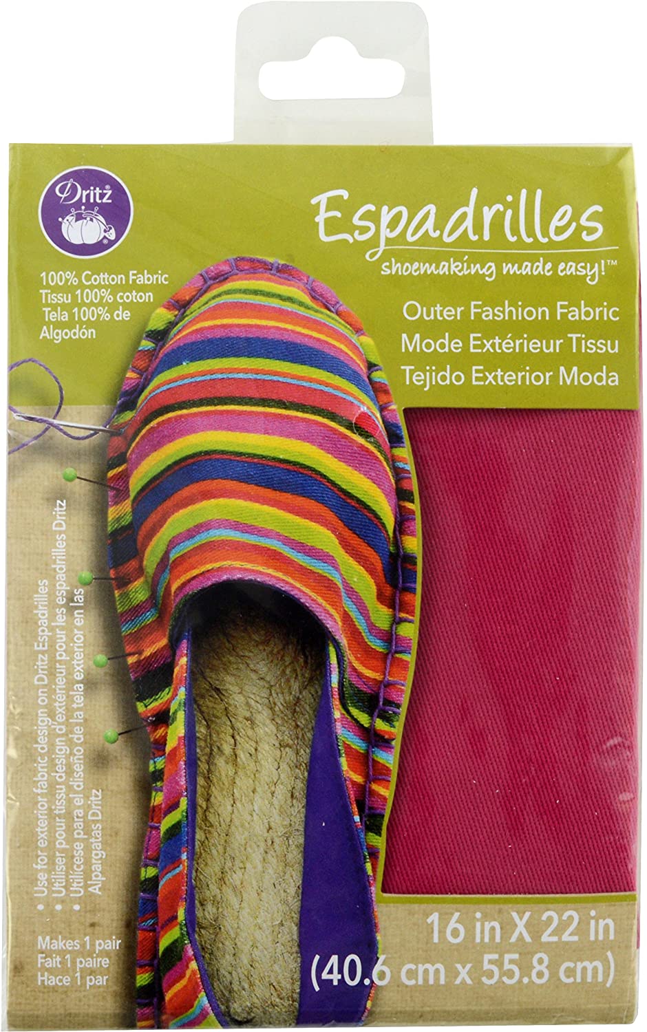 Dritz Espadrilles Outer Fashion Fabric, 16