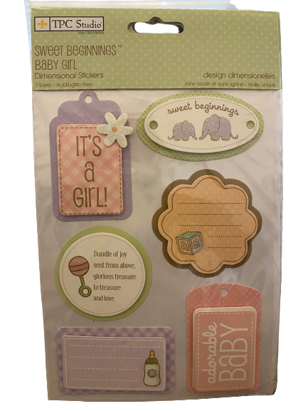 TPC Studio Sweet Beginnings Baby Girl Stickers Dimensional Stickers #2011088