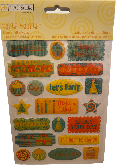 TPC Studio Party Hearty Dome Stickers Acid/Lignin-free #2011019