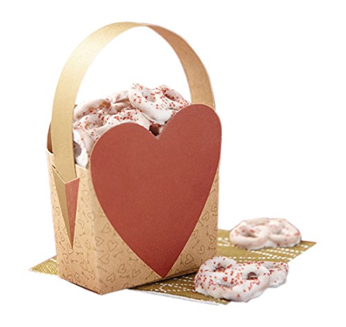 Wilton Heart Shaped Handle Treat Boxes Kraft & Red 4-Boxes