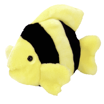 Ty Beanie Buddy Bubbles The Yellow & Black Fish (Retired)