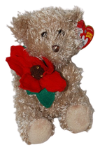 Load image into Gallery viewer, Ty Beanie Baby 2005 Holiday Teddy Poinsettia Curly Bear
