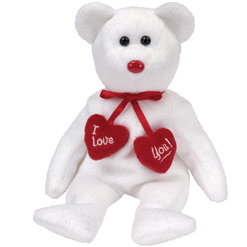 Ty Beanie Babies Truly With Hearts Bear (Retired)