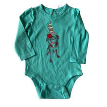 Load image into Gallery viewer, Baby Gap Unisex Infant One Piece Mint Green Bulldog Cupcake Shirt  12-18M
