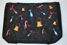 Load image into Gallery viewer, Week end Get-A-Way Black Embroidered  Shoulder Tote Purse Bag Straps Rea&#39;s Creations.
