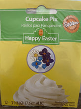 Load image into Gallery viewer, Wilton Happy Easter Cupcake Pix For 2 packs (24 Pix) Toothpick
