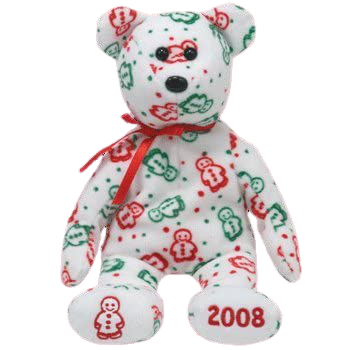 Ty Beanie Baby 2008 Gingerspice Bear Hallmark Holiday Gingerbread
